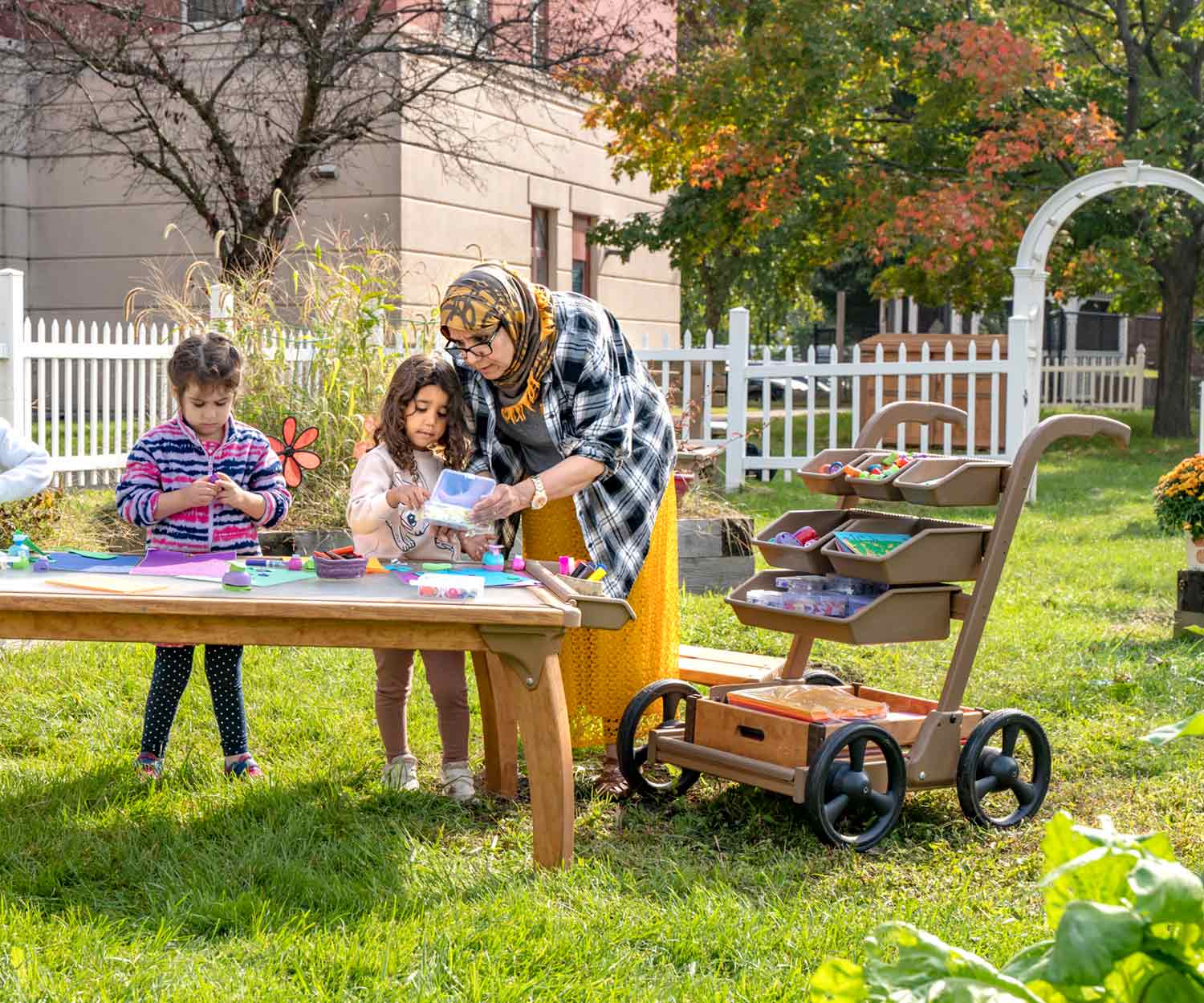 art cart in use with art table