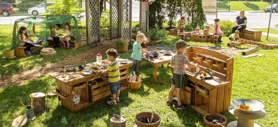 children playing outside
