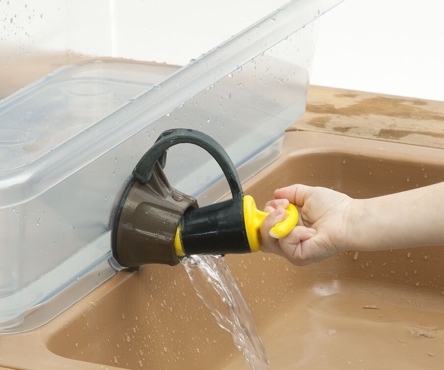 Close up of water draining from Outlast Flow pan