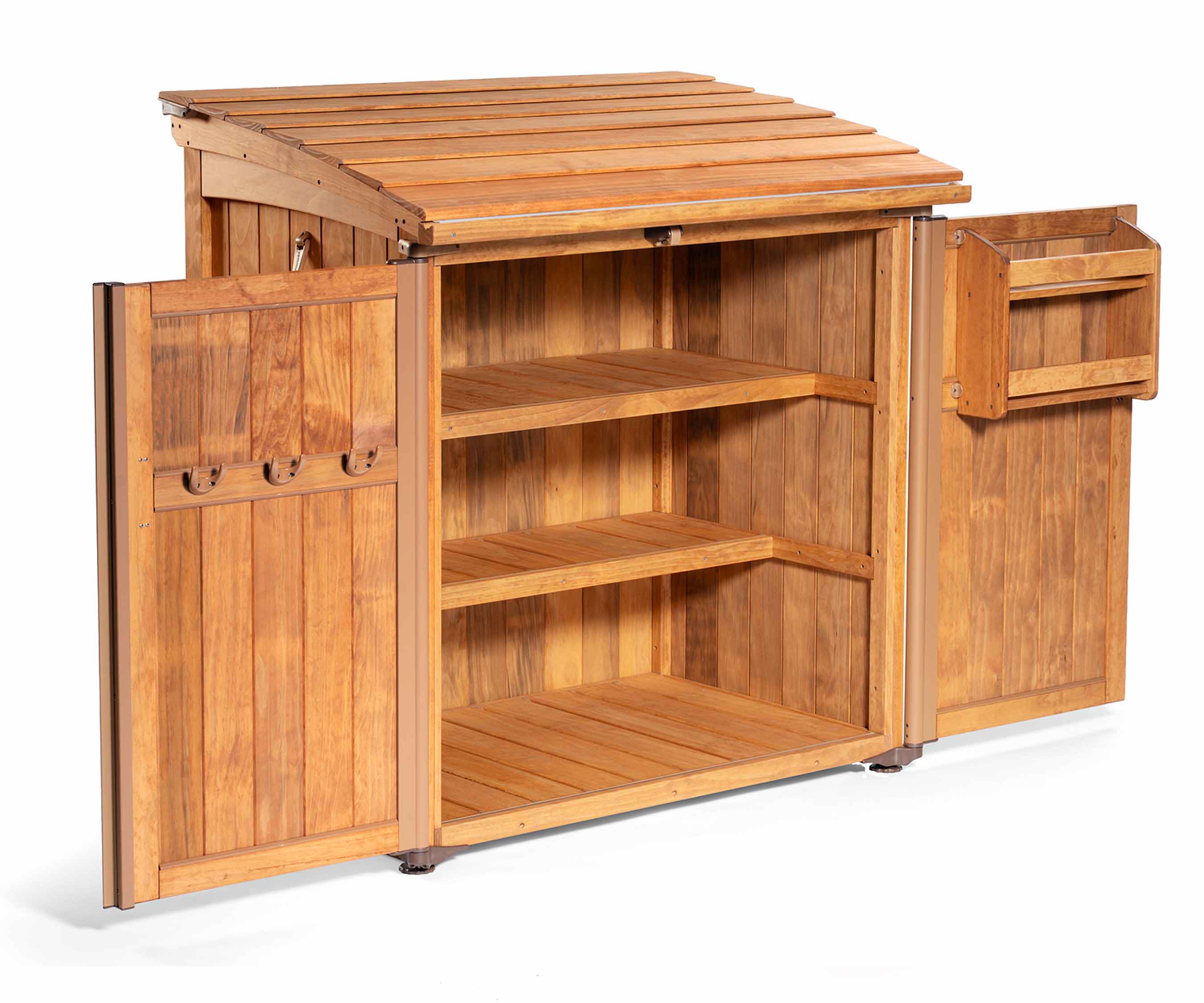 shed 62 open doors on white background