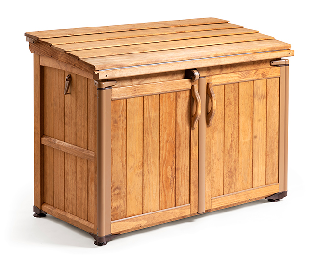 shed 44 with door closed on white background