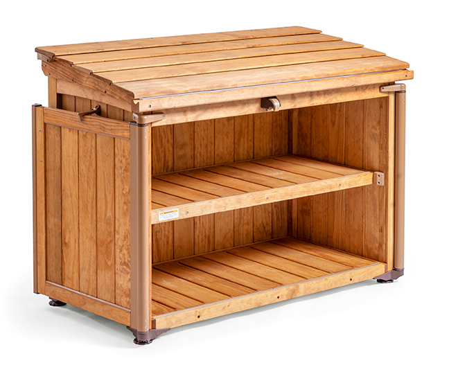 shed 44 doors open on white background