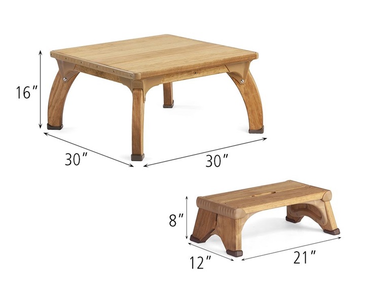 Dimensions of W343 Outlast Play Table Toddler Set