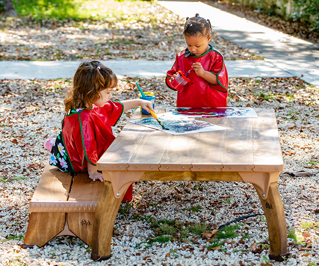project table in use outdoors