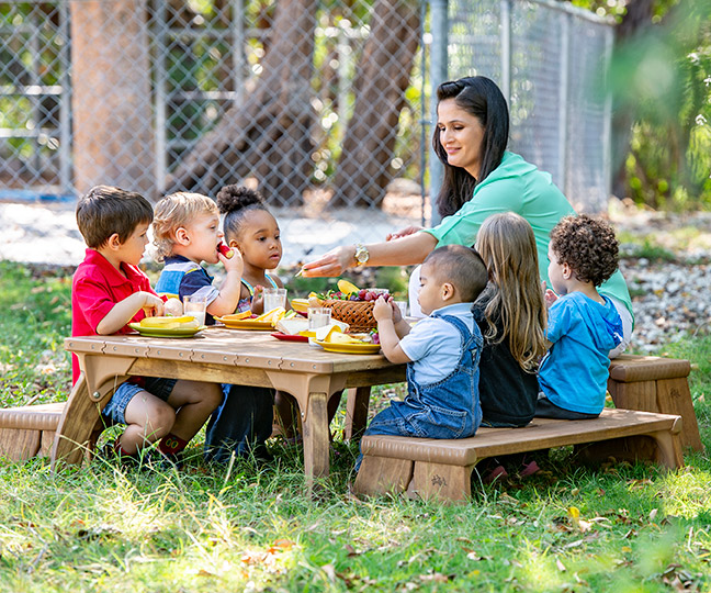 project table in use outdoors