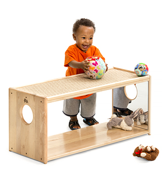 a child playing in a classroom