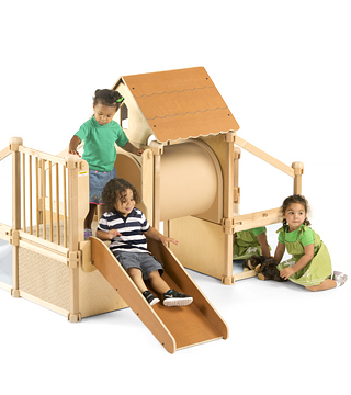 children playing on a nursery Gym