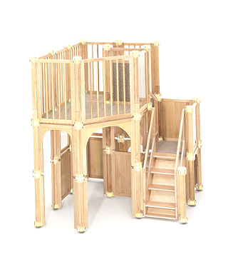 children playing on a loft