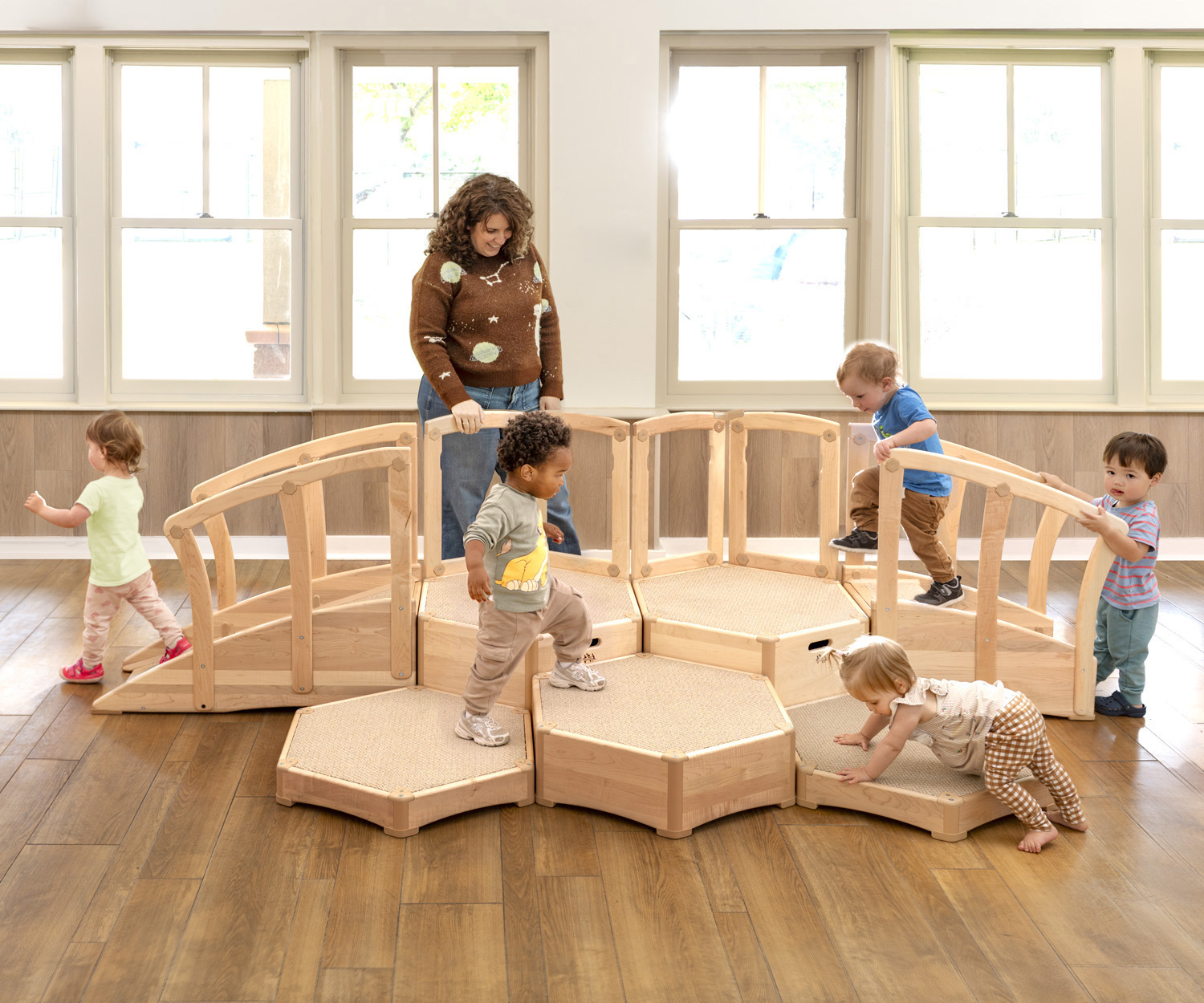 Children playing on a Large Toddler Climber