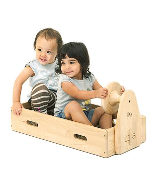 two children playing in a riser
