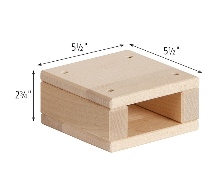 Dimensions of B421 Four Mini Hollow Block Squares