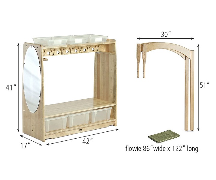 Dimensions of C700 Drama Center with C707 Flowie Fern