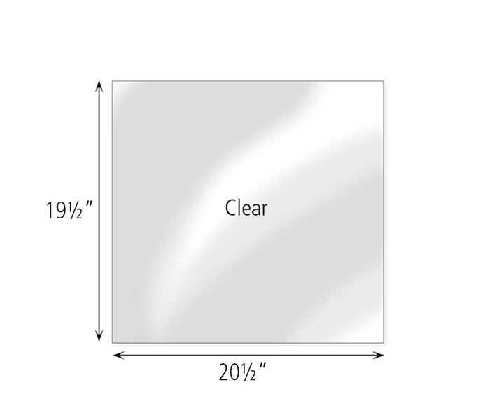 Dimensions of F877 Clear Cover for Woodcrest Furniture