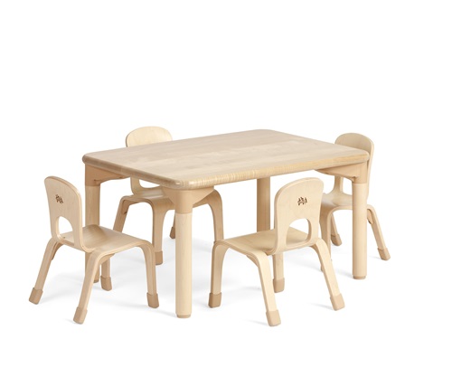 C242 Rectangular Woodcrest Table 16 and Four Chairs 8