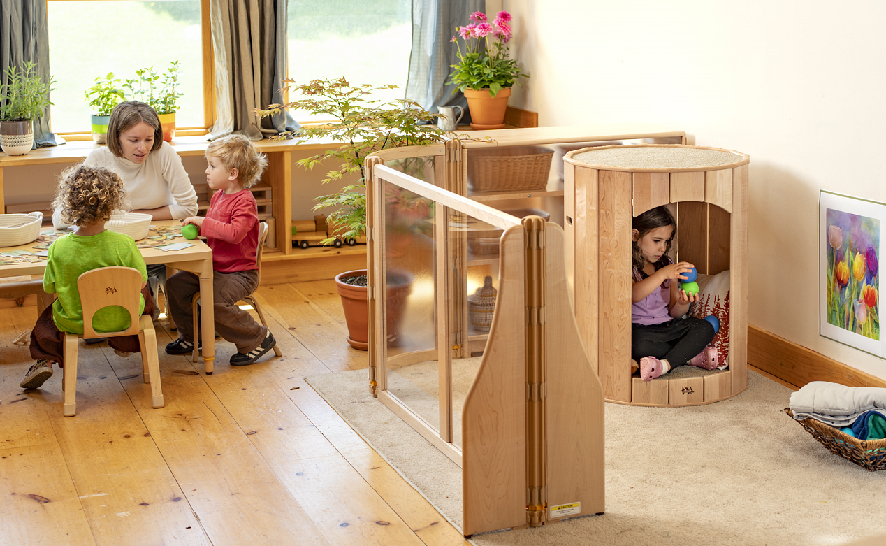 A classroom setting with the Calm Nest