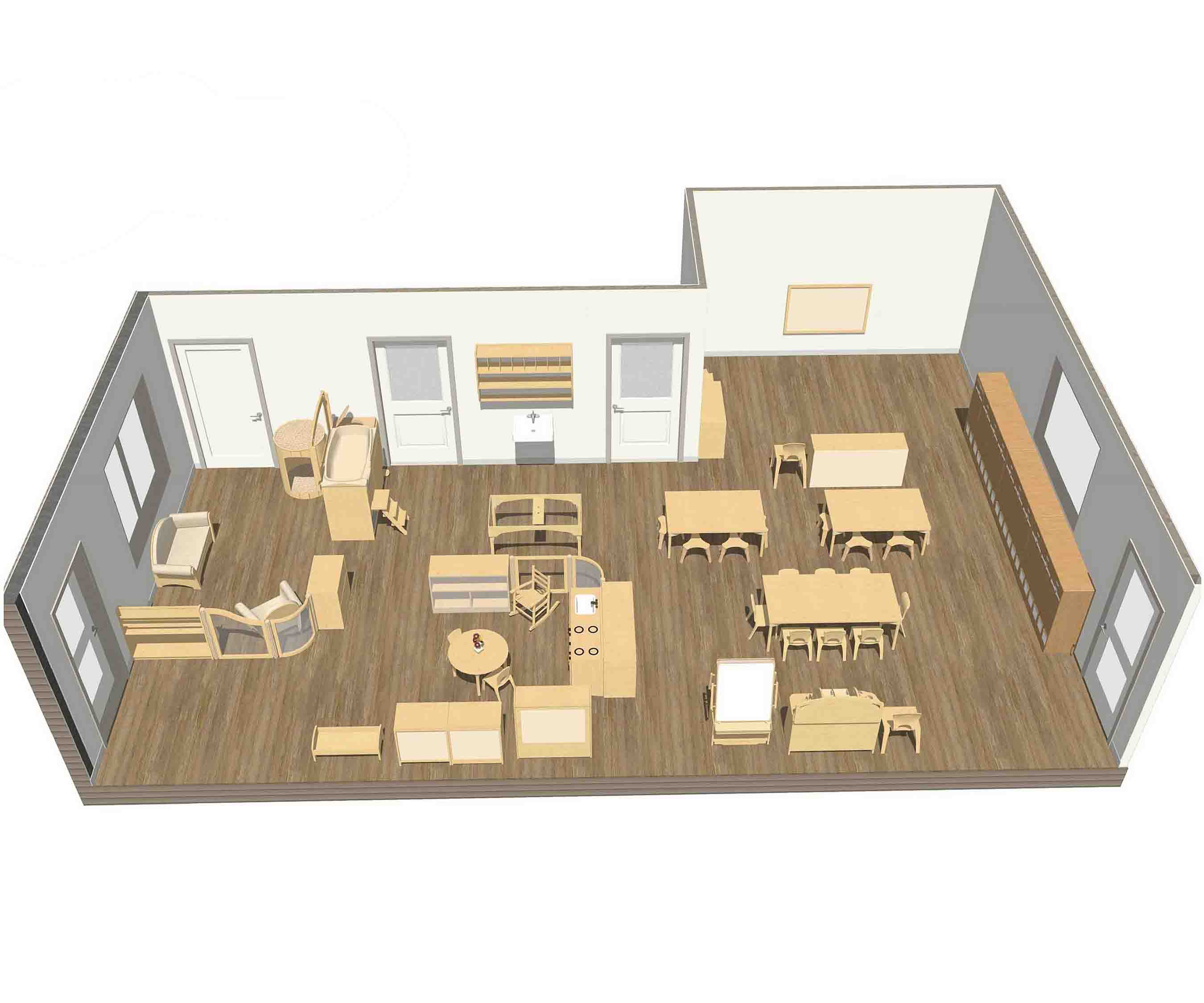 3D Rendering of Goddard Bridge sample classroom