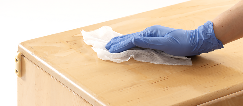 Wiping a counter down