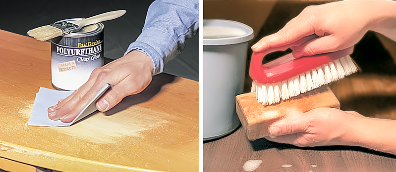 Scrubbing and cleaning furniture